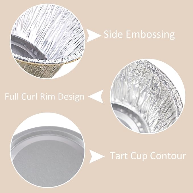 Aluminum Foil Baking Cups, 150 Pack Disposable 4 Oz Ramekins Aluminum Cupcake - Image 3