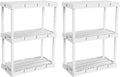Gracious Living 2 Pack Light Duty Storage Shelves, Knect-A-Shelf 3-Shelf Ventilated Shelving Rack Organizer for Home, Garage, Basement, Laundry, White by GraciousLiving