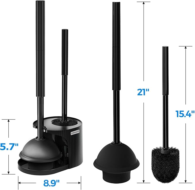 2Pack 2 in 1 Toilet Brush and Plunger Set, Toilet Bowl Brush Plunger Set - Image 7