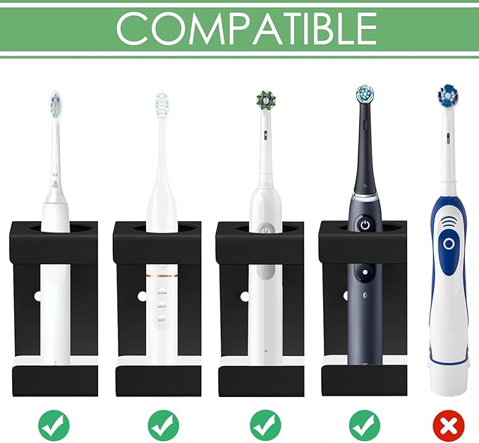 Wall Mounted Electric Toothbrush Holder, 4 Slots Stand - Image 3