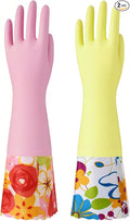 Bamllum 2 Pairs Rubber Cleaning Gloves, Household Kitchen Dishwashing Gloves by Bamllum