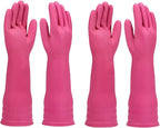 Dishwashing gloves 2 Pairs for kitchen, Rubber cleaning gloves, Long dish by IUCGE