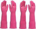 Dishwashing gloves 2 Pairs for kitchen, Rubber cleaning gloves, Long dish by IUCGE