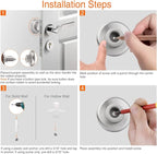 5 Pack Concave Wall Door Bumper Stop Brushed Satin Nickel – 2-1/2” Outside - Image 6