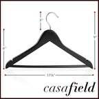Casafield - 20 Black Wooden Suit Hangers - Premium Lotus Wood - Image 5