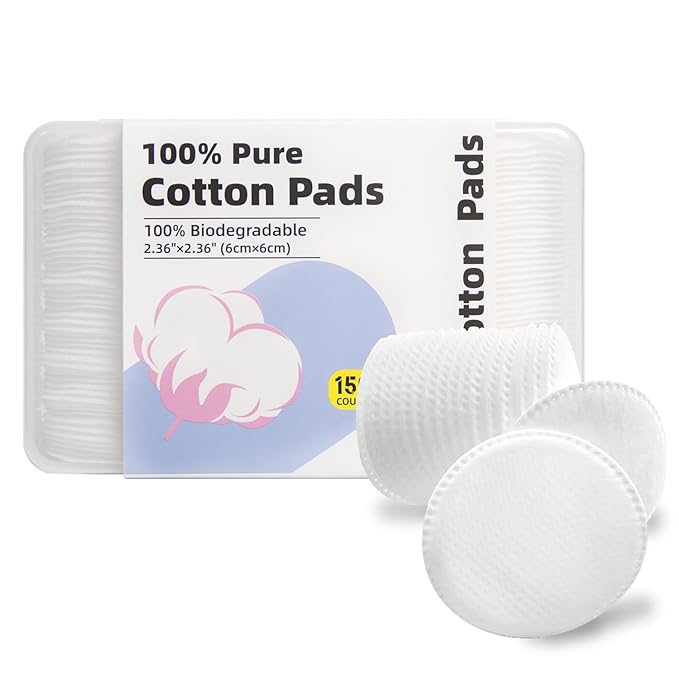Boxed 100% Cotton Rounds for Face, Dual-Texture, Lint-Free Makeup Remover Pads by CREATEHEALTHCREATEBEAUTY