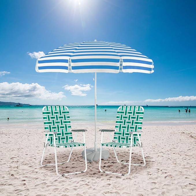VINGLI Patio Lawn Webbed Folding Chairs Set of 4, Outdoor Beach Chair Portable Dining Chair for ir for Outdoor Yard, Garden(Green, Classic) - Image 2