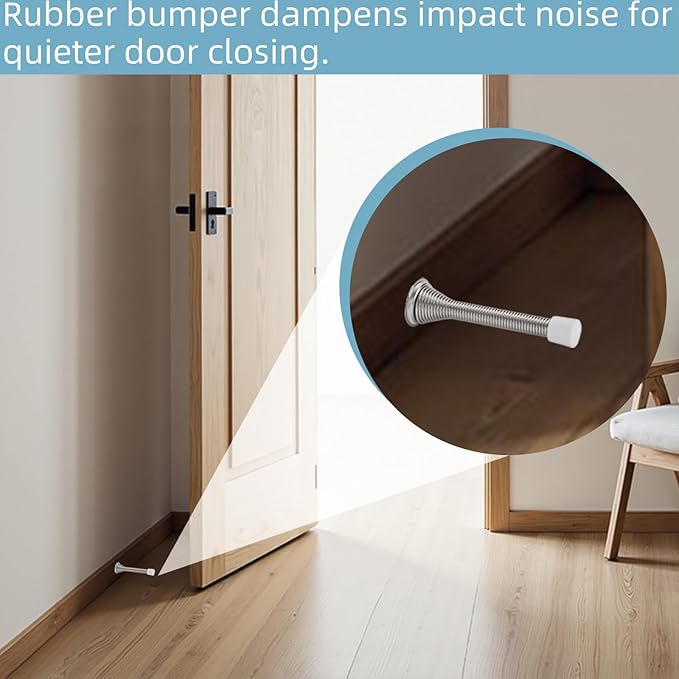 25 Pack Door Stop Tips & Caps 0.39" White Rubber Door Stop Replacement - Image 2