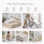 Clotho 4 Pack Silver Gray Turkish Hand Towels - Image 4
