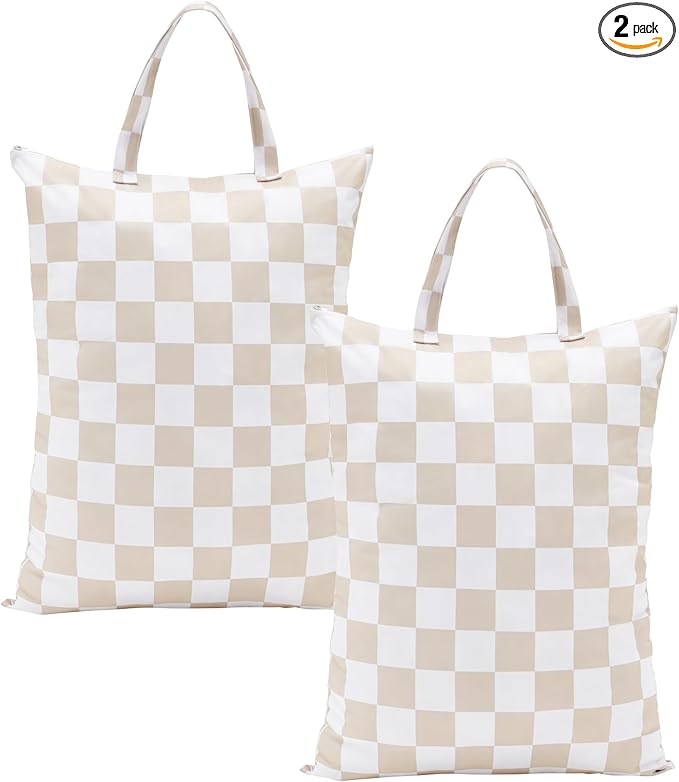 Checkered 2 Pcs Large Travel Laundry Bags by Ohocut