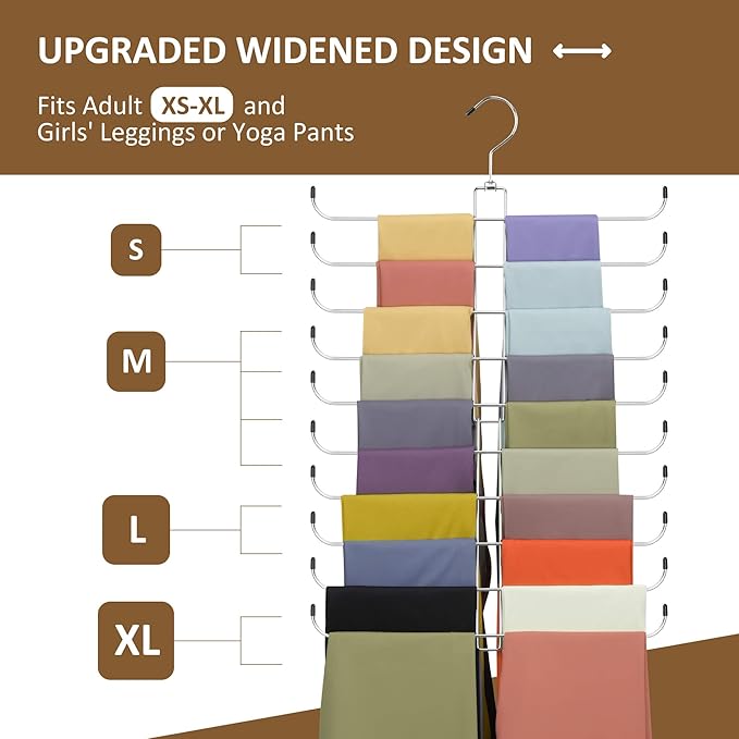 ZEDODIER Legging Organizer for Closet, 2 Pack Rotatable Yoga Pants Hanger for - Image 2