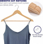 Amber Home 20 Pack Wooden Coat Hangers, Natural Wood Suit Hangers - Image 3