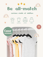 HOUSE DAY 11 Inch Velvet Baby Hangers 50 Pack Black, Premium Kids Hangers - Image 8