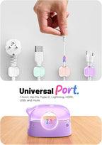 Cable Clips, 8 Pack Cord Holder Cord Organizer Spring Cord Clips Phone Charger - Image 4