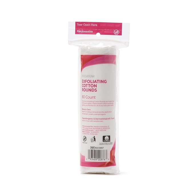 Simply Soft Hypoallergenic Exfoliating Dual Textured Cotton Rounds Pads - Image 3