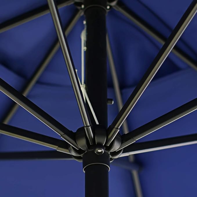 Sunnyglade 9' Patio Umbrella Outdoor Table Umbrella with 8 Sturdy Ribs (Navy Blue) - Image 4