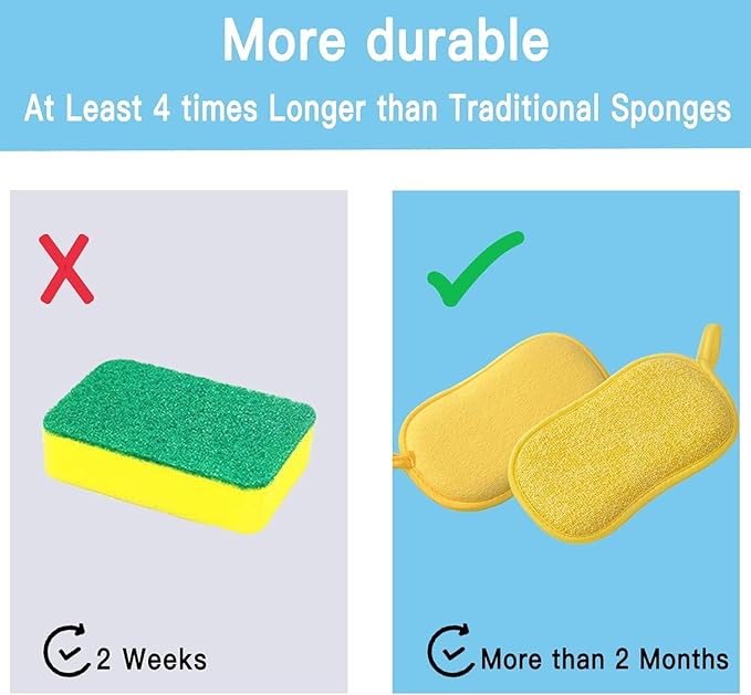 Dish Sponge Kitchen Sponges, Scrub Sponges, Double Sided Cleaning, Non Scratch - Image 4