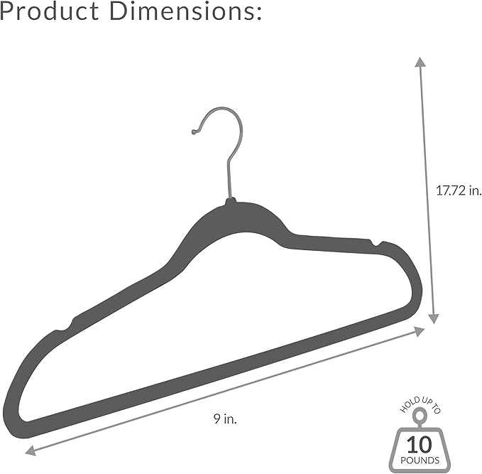 Simplify Slim Velvet Clothes Hangers | 25 Pack | Non-Slip | Shirts | Suit | - Image 5