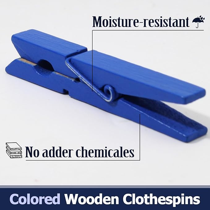 Bivethoi 2.9 Inch Clothes Pins, Strong Grip Close Pins Birchwood Clips - Image 3