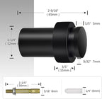Door Stoppers 2.5 Inch Floor Door Stop Cylindrical Black Doorstop Rubber Bumper - Image 2