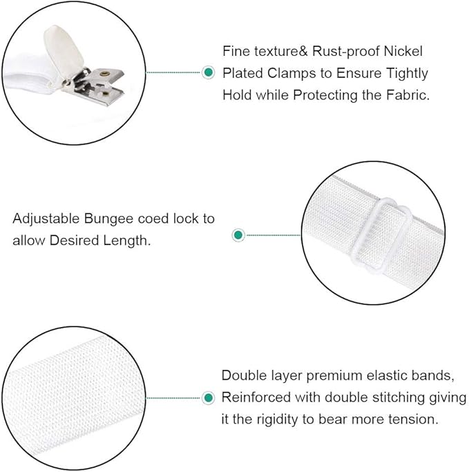 8Pcs Adjustable Bed Sheet Straps Clips, Elastic Mattress Sheet Fasteners Holder - Image 2