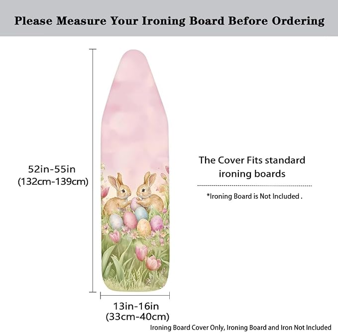 Tulip and Easter Bunny Ironing Board Covers Standard Size, Table Top Ironing - Image 5