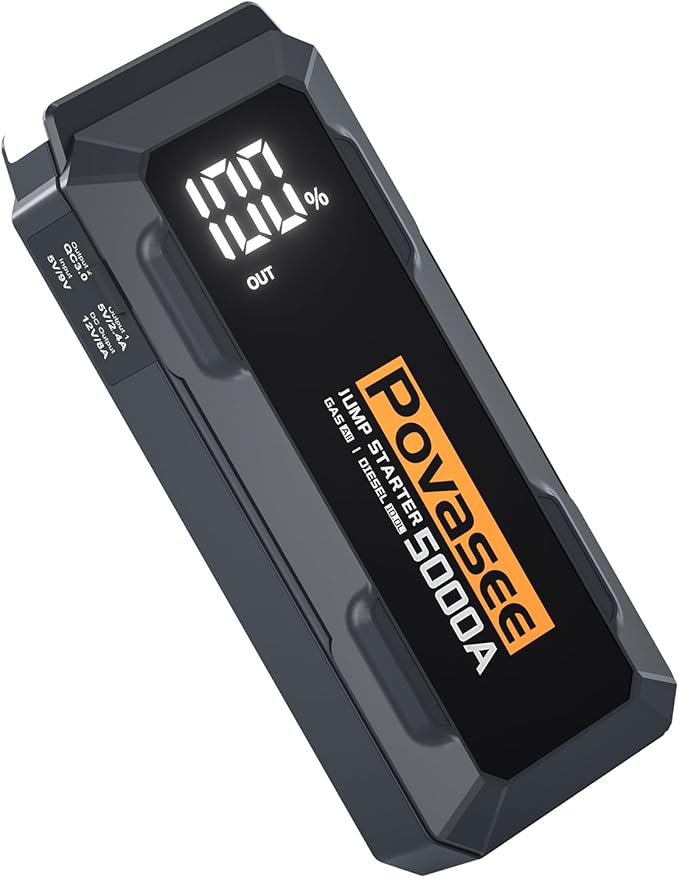 5000A Jump Starter | Povasee A40 Car Battery Jump Starter, 12V Portable Power by PovaseeDirect