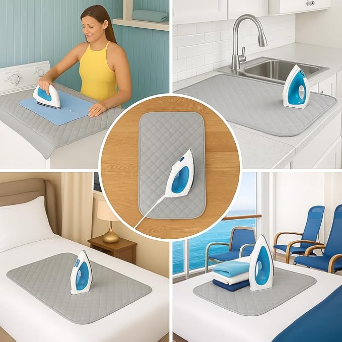Magnetic Portable Ironing Mat 18" x 31" – Quilted Heat-Resistant Ironing Blanket - Image 7
