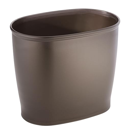 iDesign Slim Plastic Bathroom Trash Can, Small Garbage Bin by iDesign