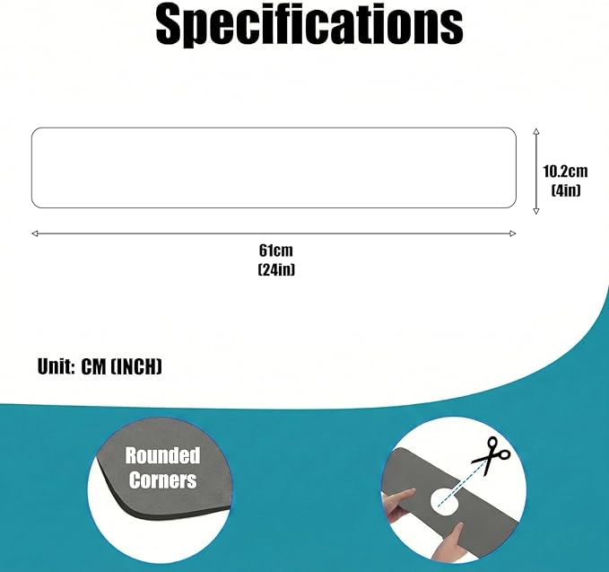Customizable Faucet Mat for Kitchen Sink: 24" L x 4" W Grey Bathroom Counter - Image 2