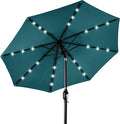 Best Choice Products 10ft Solar Polyester LED Lighted Patio Umbrella w/Tilt Adjustment and UV-Resistant Fabric by BestChoiceProducts