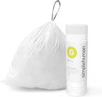 simplehuman Code G Custom Fit Drawstring Trash Bags, 30 Liter / 8 Gallon by Simplehuman