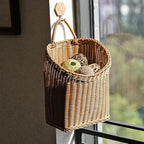 Woven Hanging Wicker Basket for Door, Handmade Rattan Hanging Wall Baskets for - Image 6