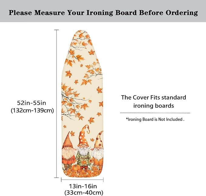Fall Leaves Dwarf Ironing Board Covers Easy to Install Stain Resistant Hook and - Image 5