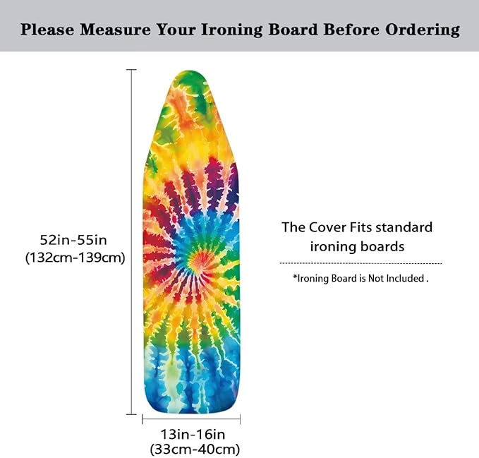 Tie Dye Vortex Printed Ironing Board Cover, Comfy Stretchy Iron Board Protector - Image 5