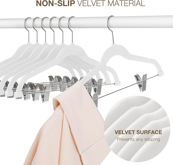 Korpai 24-Pack White Velvet Hangers - Image 4