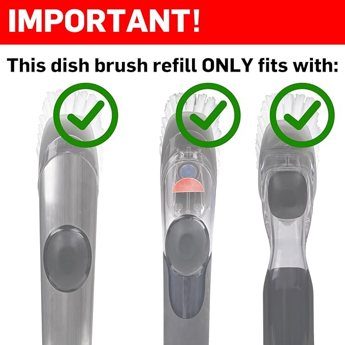 4 Pack Dish Brush Refills, Dish Brush Replacement Head - Image 2