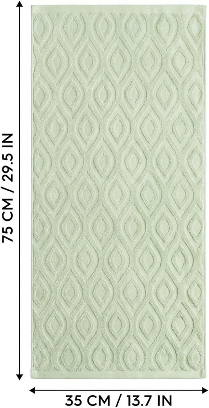 Artoid Mode 1 Pc Light Green 3D Diamond Grid Jacquard Hand Towels - Image 8