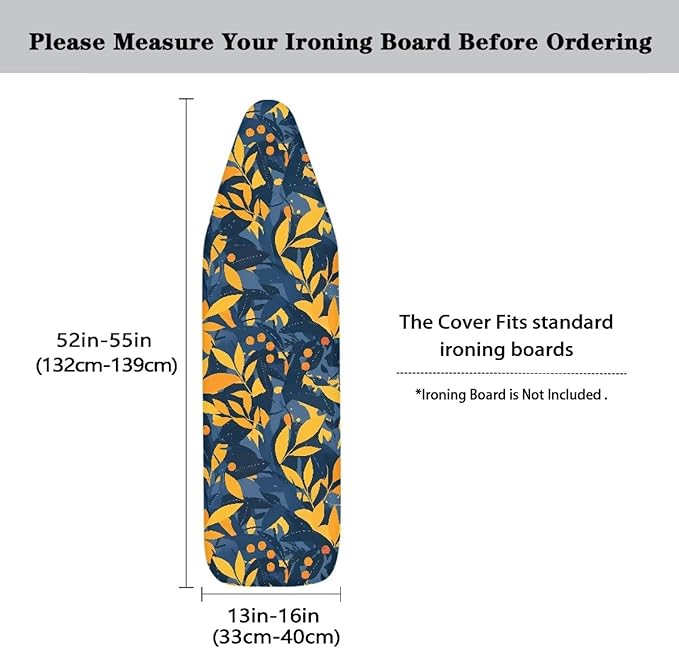 Forest Leaves Ironing Board Cover, Modern Plant Leaf Grade Standard Size - Image 5