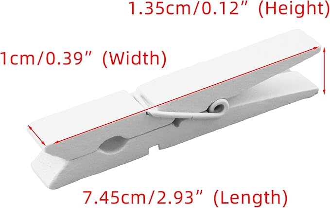 HEEHEE 24 PCS 2.83 Inch White Wooden Clothespins Strong Spring Grip Durable - Image 2