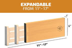 6 Pack Drawer Dividers 6 Inch High, 11”-17" Adjustable Bamboo Organizers Large - Image 2