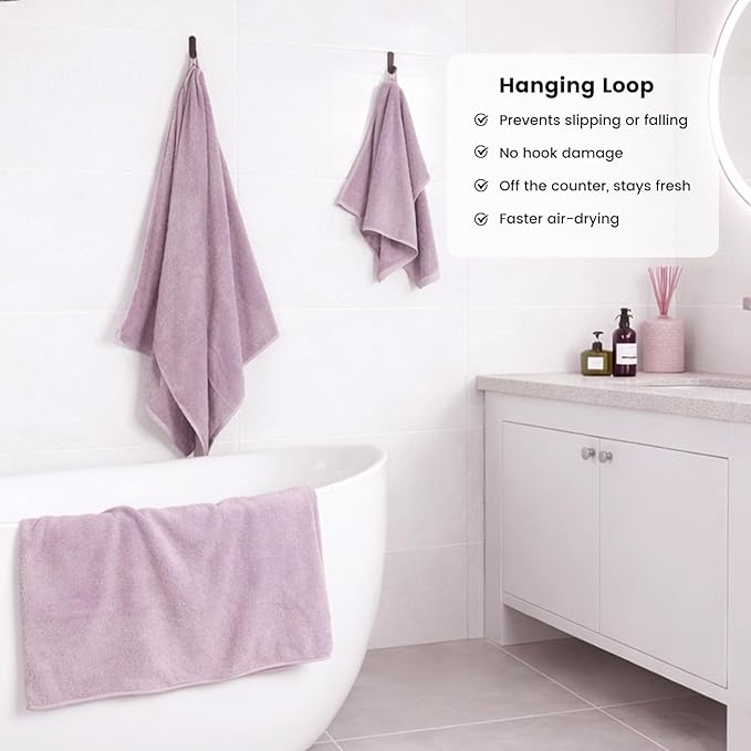 SEMAXE Bath Towel Set, 100% Cotton Absorbent Bathroom Towels - Image 4