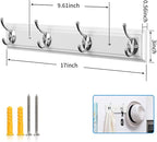 Coat Rack Wall Mounted White, Heavy Duty Zinc Alloy Wall Hook Rack - Image 2