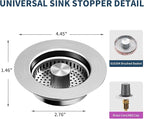 2 Pack – 3-in-1 Kitchen Sink Drain Strainer Stopper, 304 Stainless Steel Pop Up - Image 7
