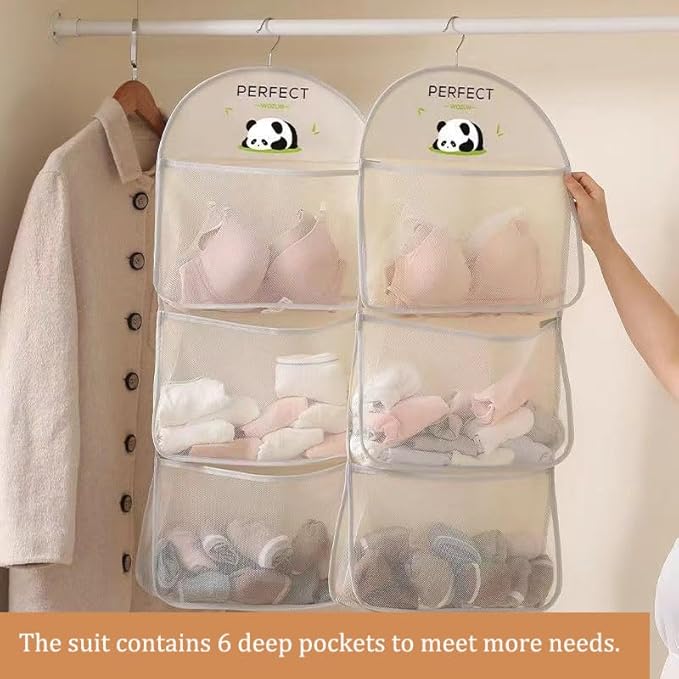 MIUPOO Multi Purpose Multi Layer Mesh Storage Hanging Bag, Hanging Storage - Image 6