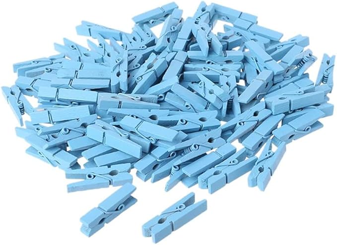 100pcs Mini Natural Wooden Clothes Photo Paper Peg Pin Clothespin Craft Clips by Unknown