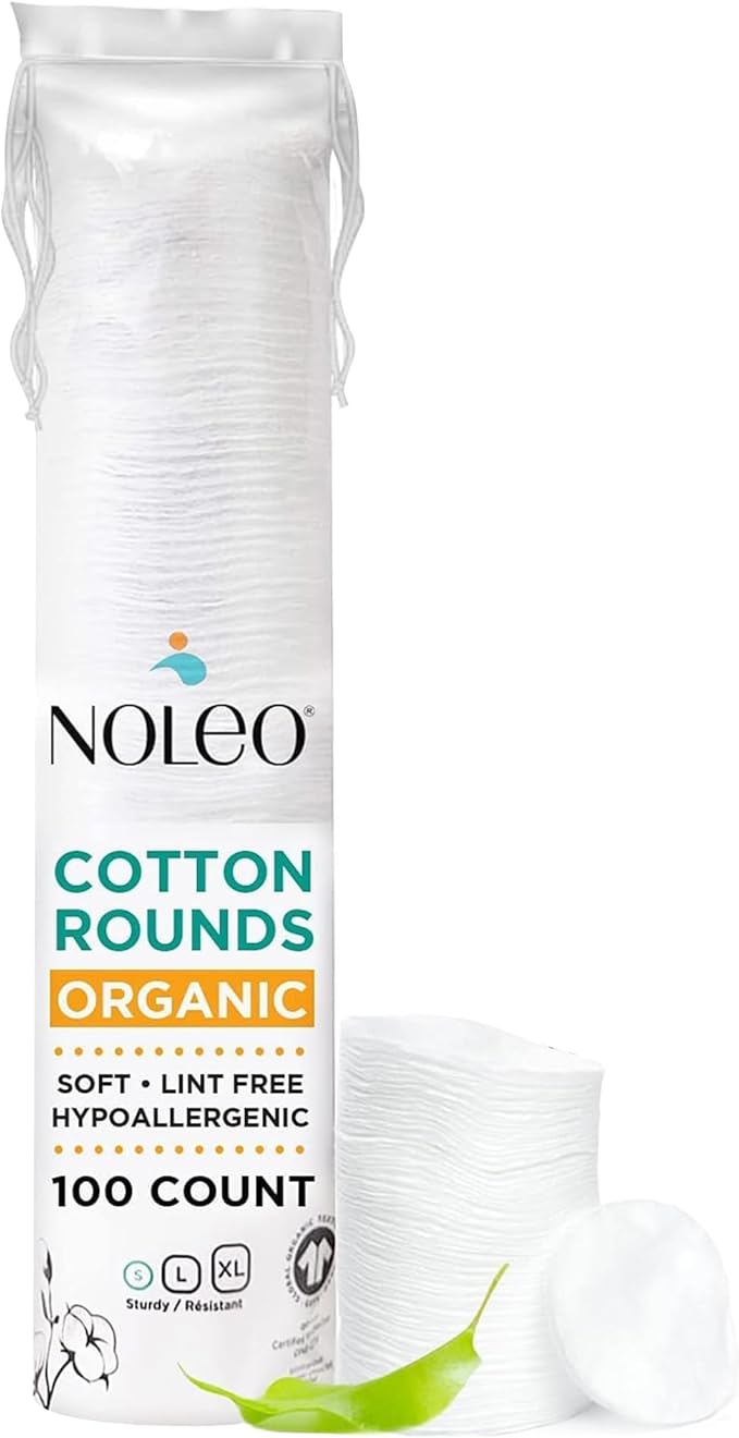NOLEO Organic Cotton Rounds, Small 2″ Pressed & Lint-Free, Biodegradable & by NOLEO