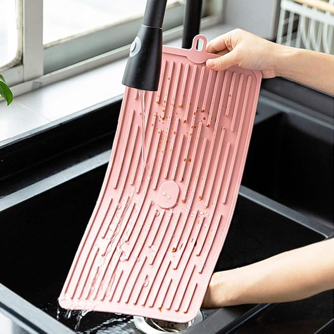 Dish Drying Mat, Large Silicone Drying Mat, Silicone Kitchen Countertop Drying - Image 7