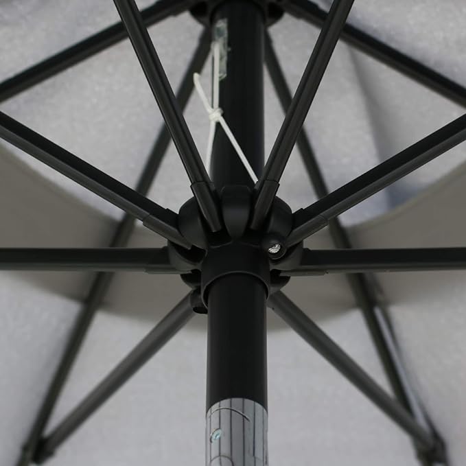 Sunnyglade 9' Patio Umbrella Outdoor Table Umbrella with 8 Sturdy Ribs (Grey) - Image 2