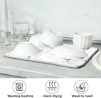White Grey Marble Dish Drying Mat - Image 7